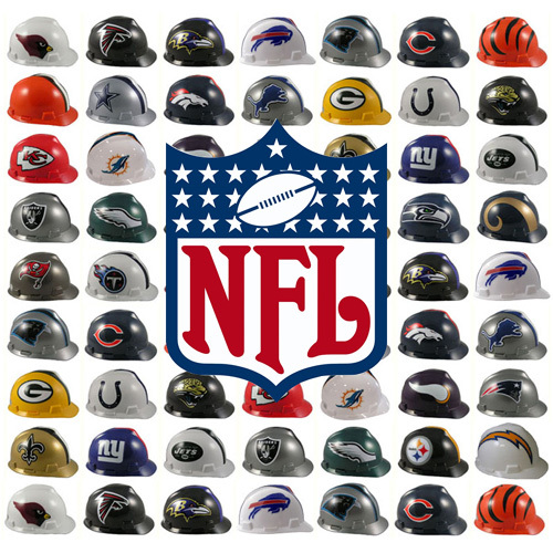 NFL team hard hats