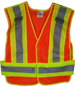 high-visibility orange safety vest